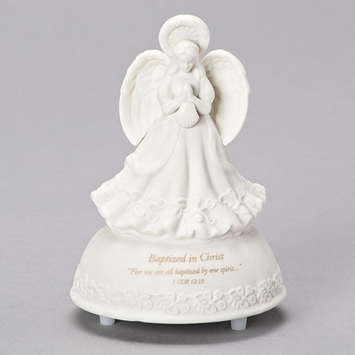 Musical Baptism Angel Figurine, 5" H