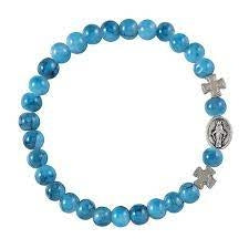 Miraculous Medal and Crosses Bracelet Assortment - Turquoise