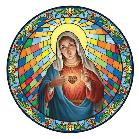 Immaculate Heart of Mary Stained Glass Static Decal