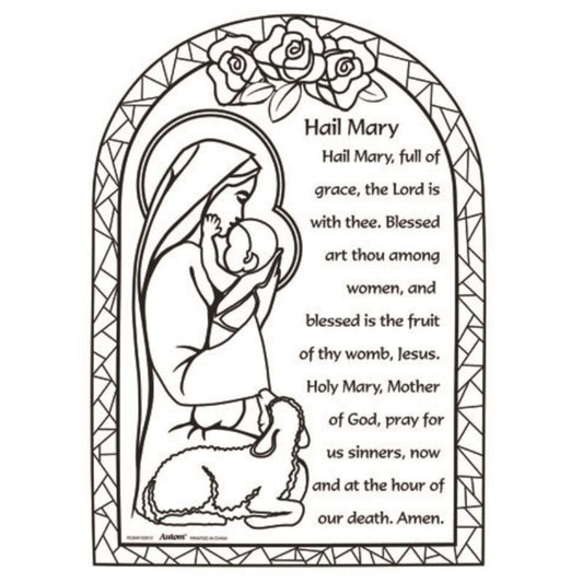 Color Your Own Prayer Picture - Hail Mary