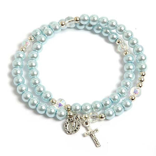 Pearl Spring Rosary - Light Blue (Made in Italy)