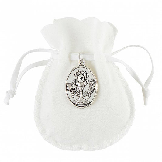 White First Communion Rosary Bag