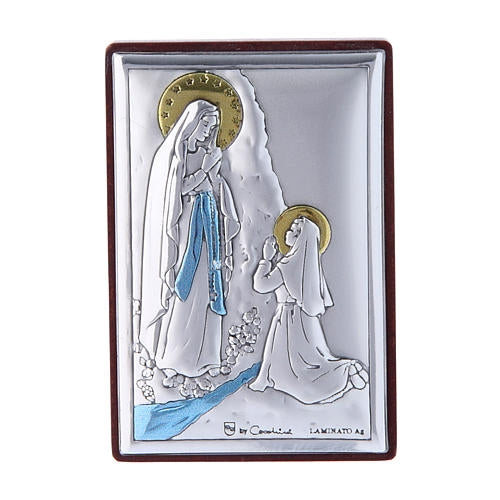 Our Lady of Lourdes Desktop Plaque, 2.5" (Italy)