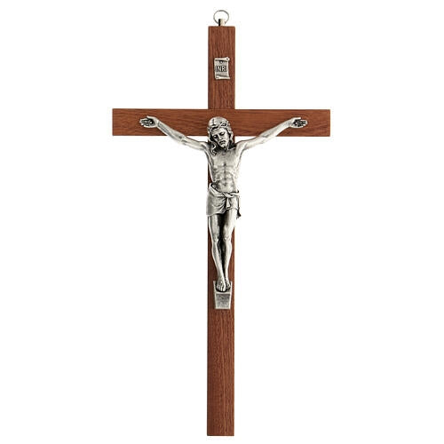 Mahogany Wall Crucifix, 12" (Made in Italy)