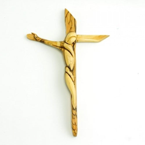 Contemporary Olivewood Crucifix 10"