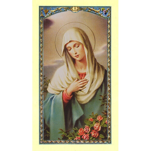 Prayer to the Immaculate Virgin Holy Card