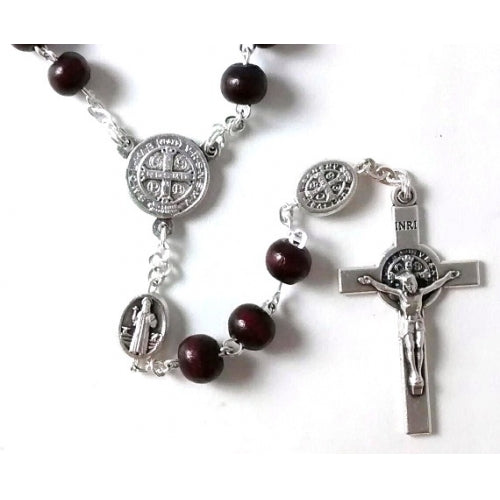 St Benedict Rosary Black (Made in Italy)