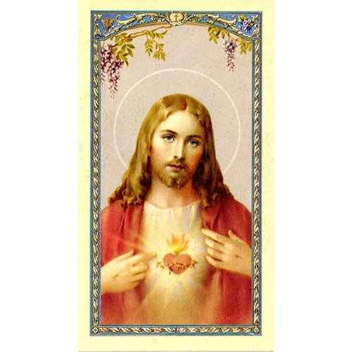 Sacred Heart of Jesus Laminated Holy Card